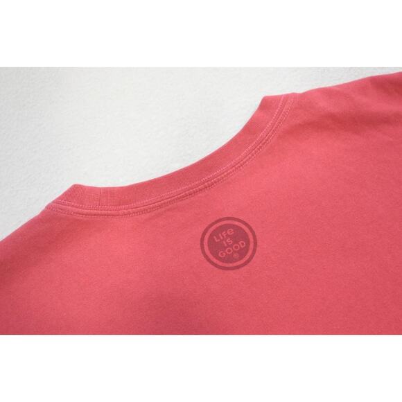 Life is Good Crusher Tee Shirt Cotton Blend Pink Long Sleeve Mens Size XL - Picture 8 of 8